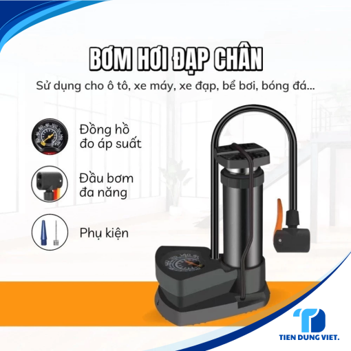 Bơm Hơi Đạp Chân Mini