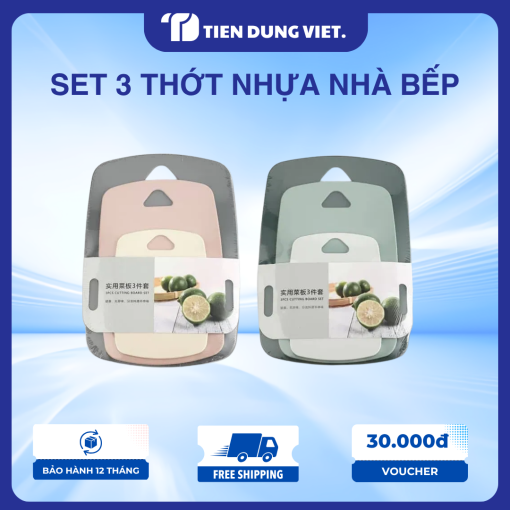 Set 3 Thớt Nhựa Nhà Bếp